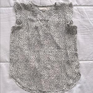 LOFT Spotted Sleeveless Blouse with Flutter Sleeves XXSP